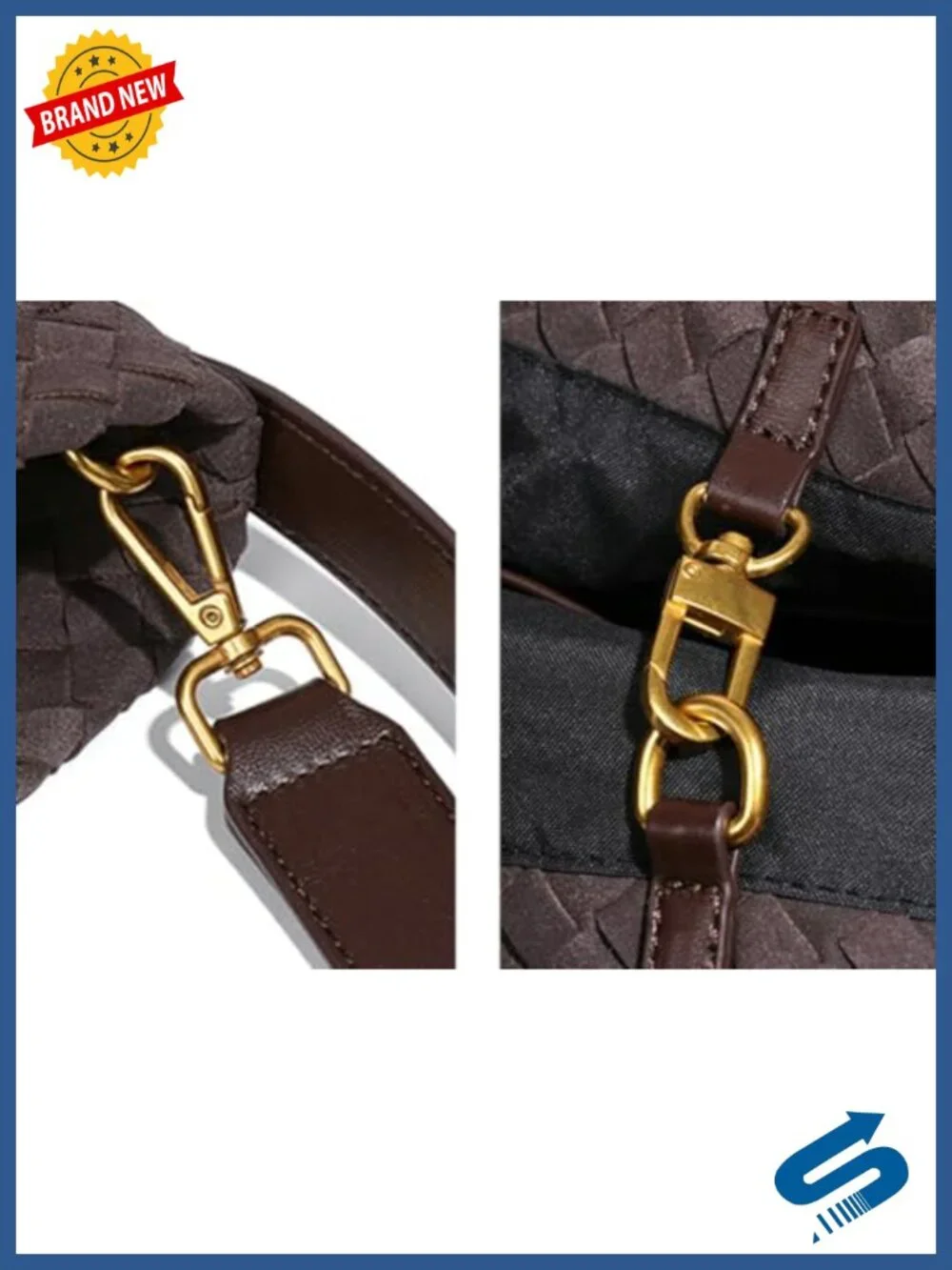 Slouchy Woven Suede Tote Bag with Detachable Strap